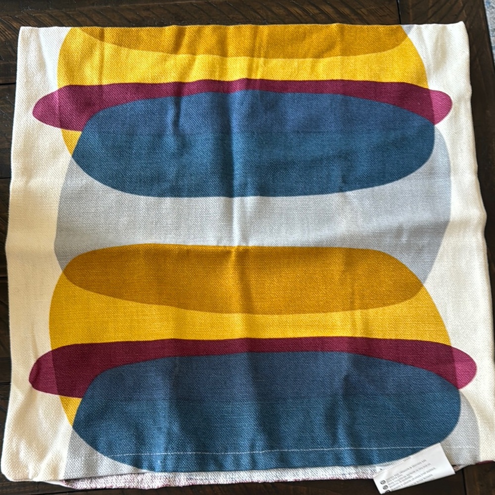 IKEA MALIN FIGUR Blue and White with maroon,gold,mustard and gray  Cushion Cover